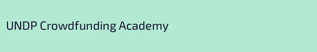 UNDP Crowdfunding Academy